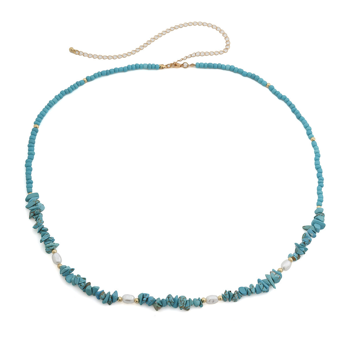 Gravel imitation pearl beach waist chain waist chain jewelry versatile single-layer bead body chain - Korvel