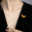 Croissant corsage brooch high-end female design niche silver croissant internet celebrity couple badge - Korvel