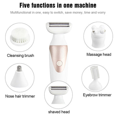 5-in-1 Electric Shaver for Women - Waterproof Hair Remover