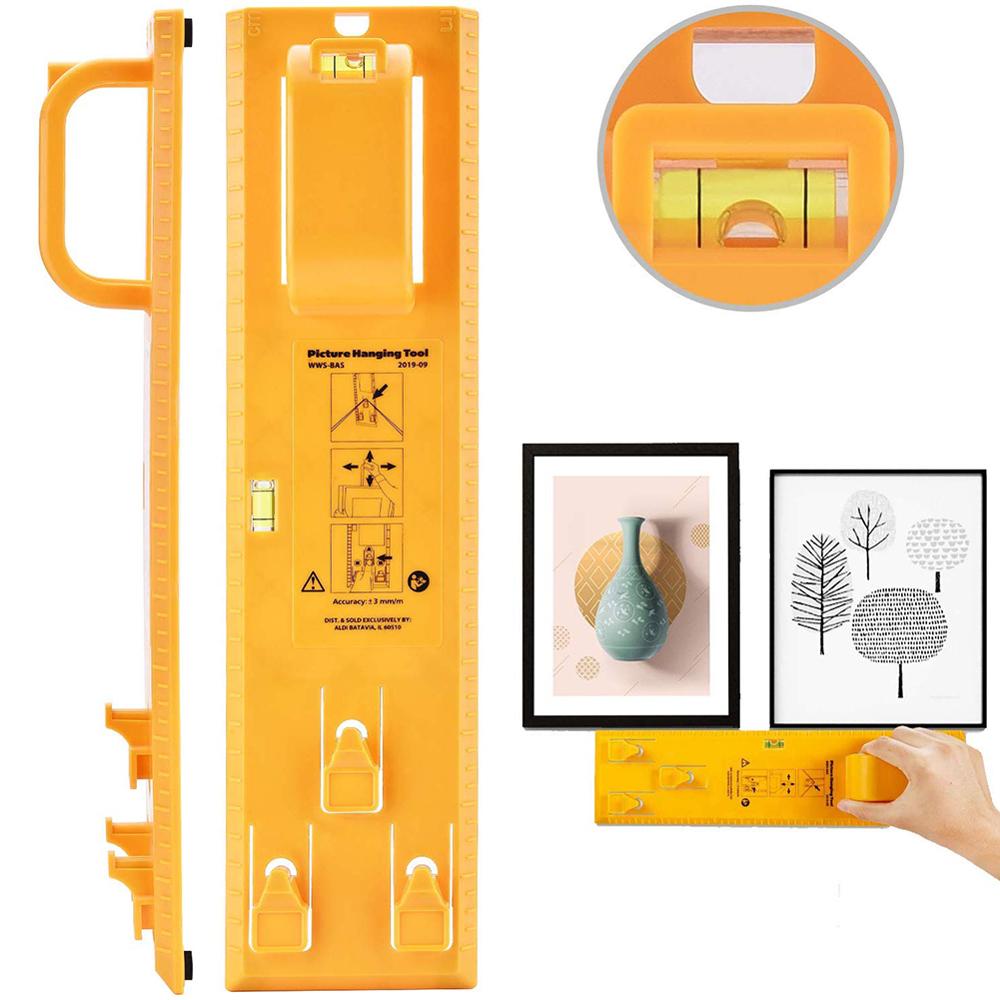New DIY Photo Frame Level Ruler Picture Frame Hanger Hooks Easy Wall Hanging Tools Photo Hang Levels Ruler Multi-Tool Dropshippe - Korvel