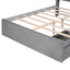 Full Size Wood Platform Bed with Storage Headboard - Gray