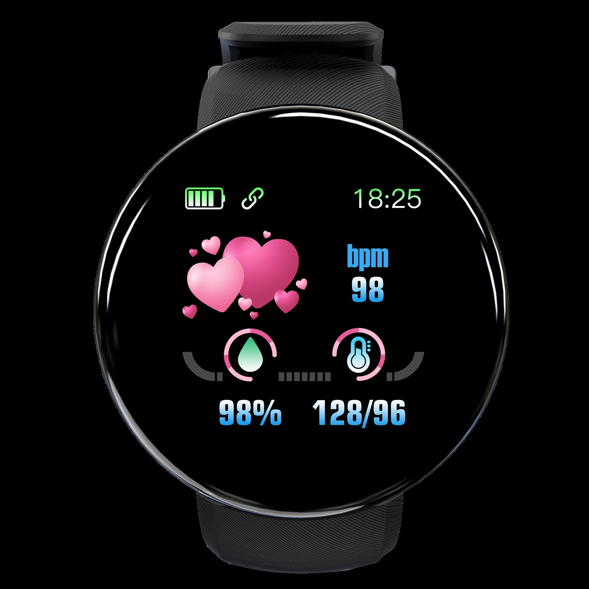D18 Smart Bracelet Color Round Screen Heart Rate Blood Pressure Sleep Monitoring Pedometer Sports Encyclopedia Star Smart Watch - Korvel