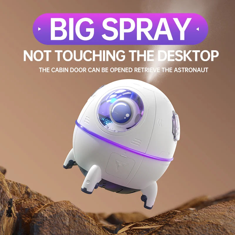 Portable Astronaut Humidifier with LED Light and Aroma Diffuser - USB Powered for Clean and Hydrated Air Cute Aesthetic Stuff - Korvel
