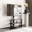 35.4 inch Black Multi-function TV Stand Height Adjustable Bracket Swivel 3-Tier - Korvel