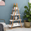 Solid bamboo wood oxford “A”frame ladder display bookshelf - Korvel