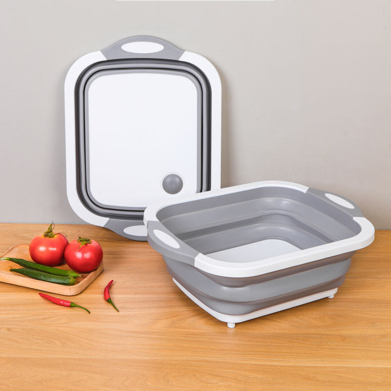 Household Multifunctional Folding Chopping Board Household Japanese Folding Board 3 In 1 All Vegetable Washing Storage - Korvel