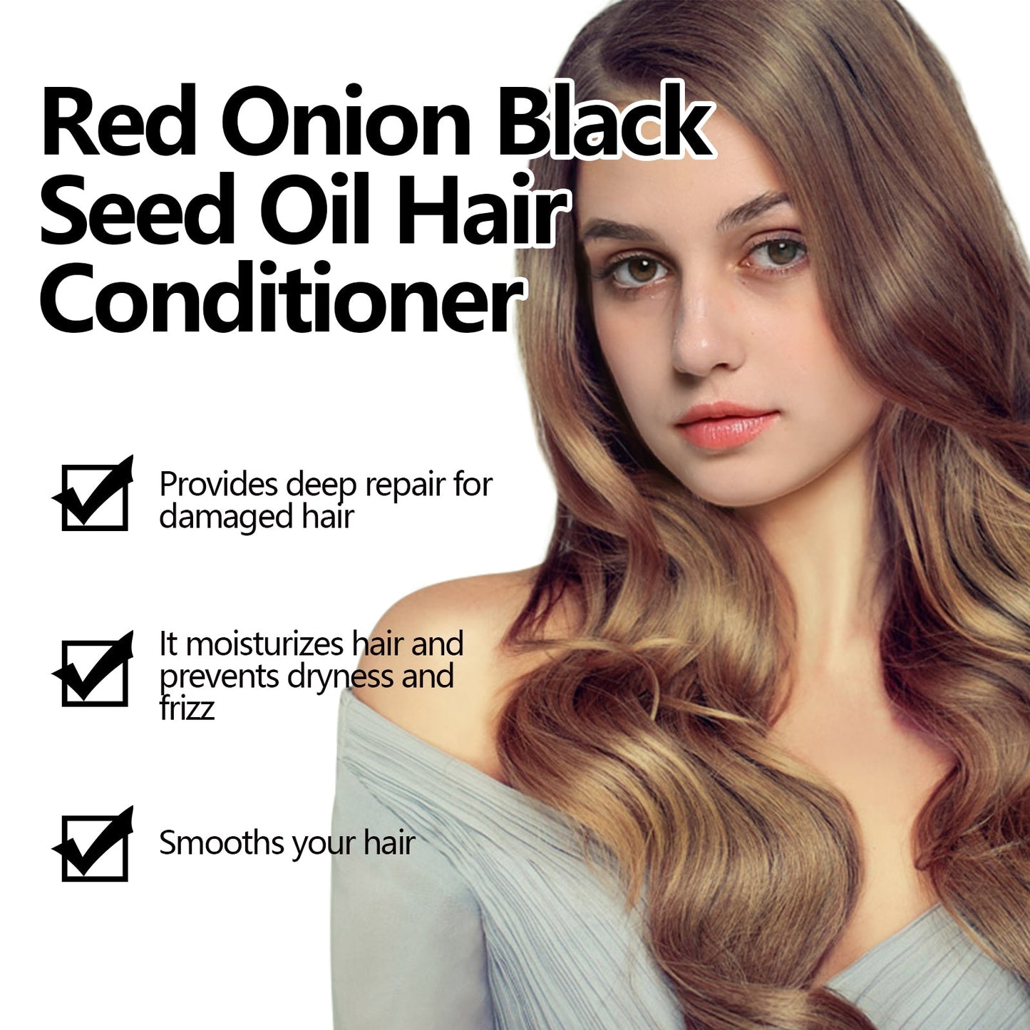 Après-shampooing à l'huile de ciboule rouge et de graine noire
