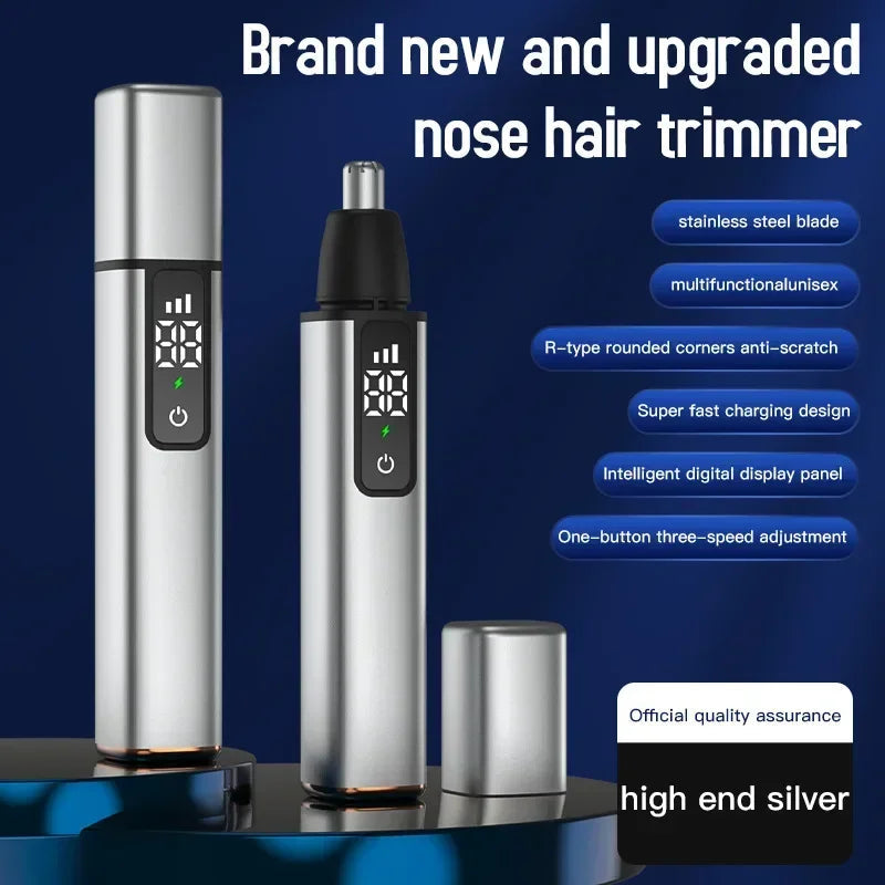 Portable LED Display Nose Hair Trimmer with USB Charging