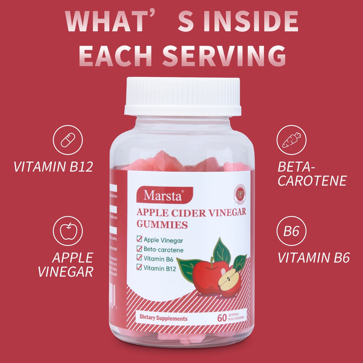 Gommes de vitamines au vinaigre de cidre de pomme premium
