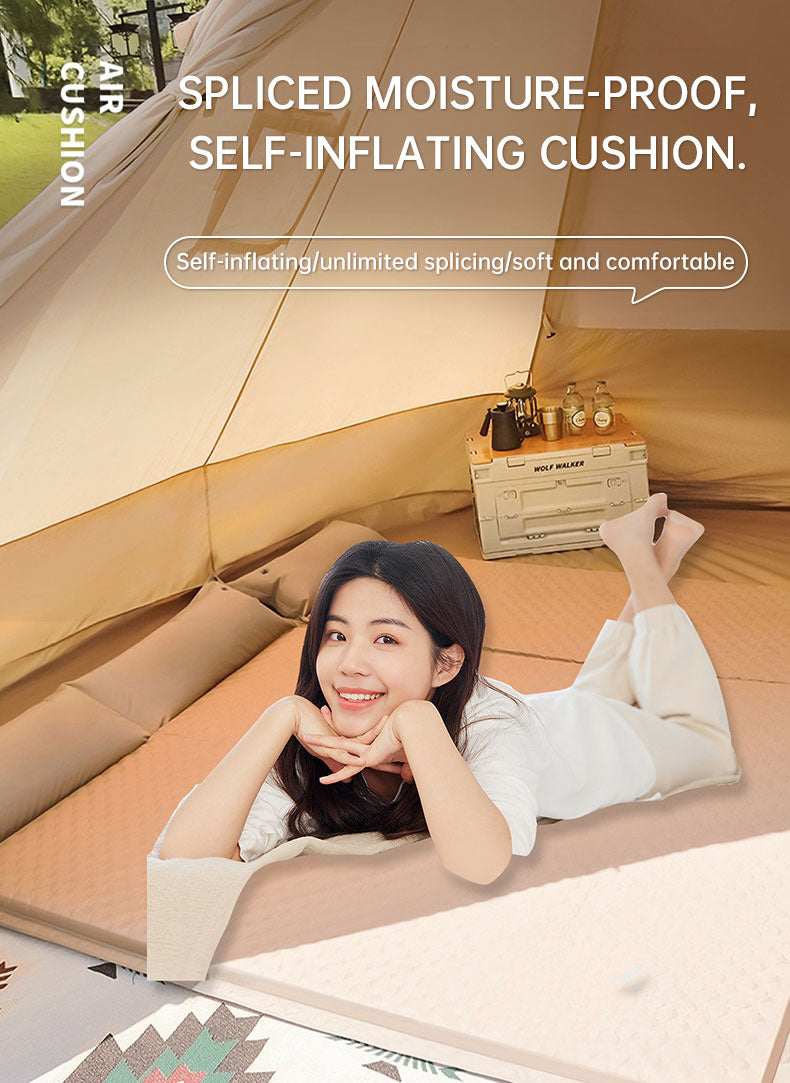 Product camouflage Can Be Spliced Self Inflating Cushion Air Mattress Camping Mat With Pillow - Korvel