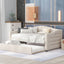 Upholstered Twin Size Daybed with Trundle, Beige - Korvel