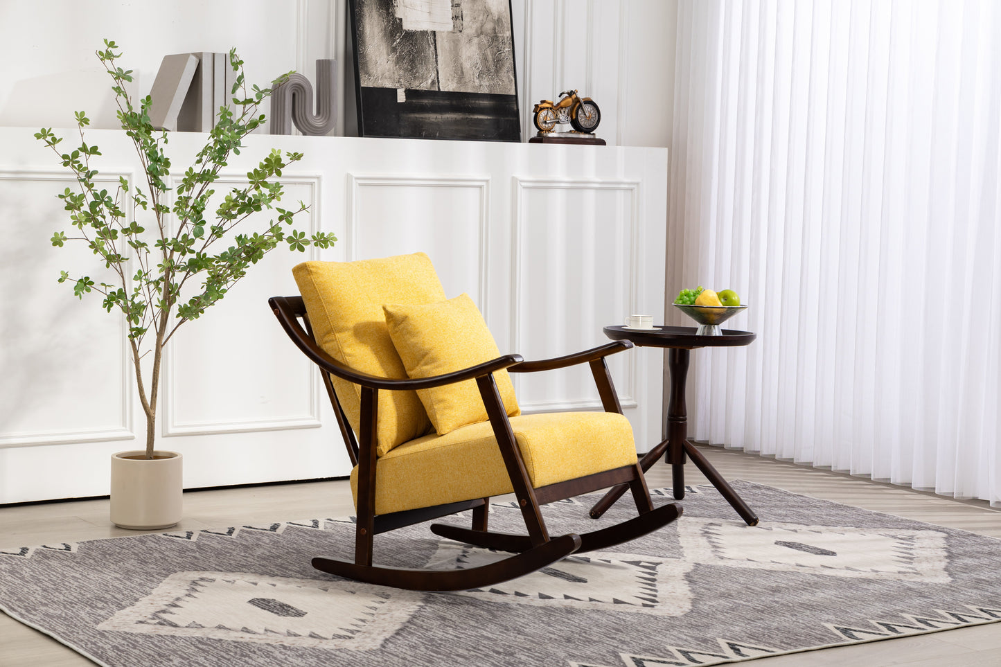 Mid Century Modern Upholstered Glider Arm Chair