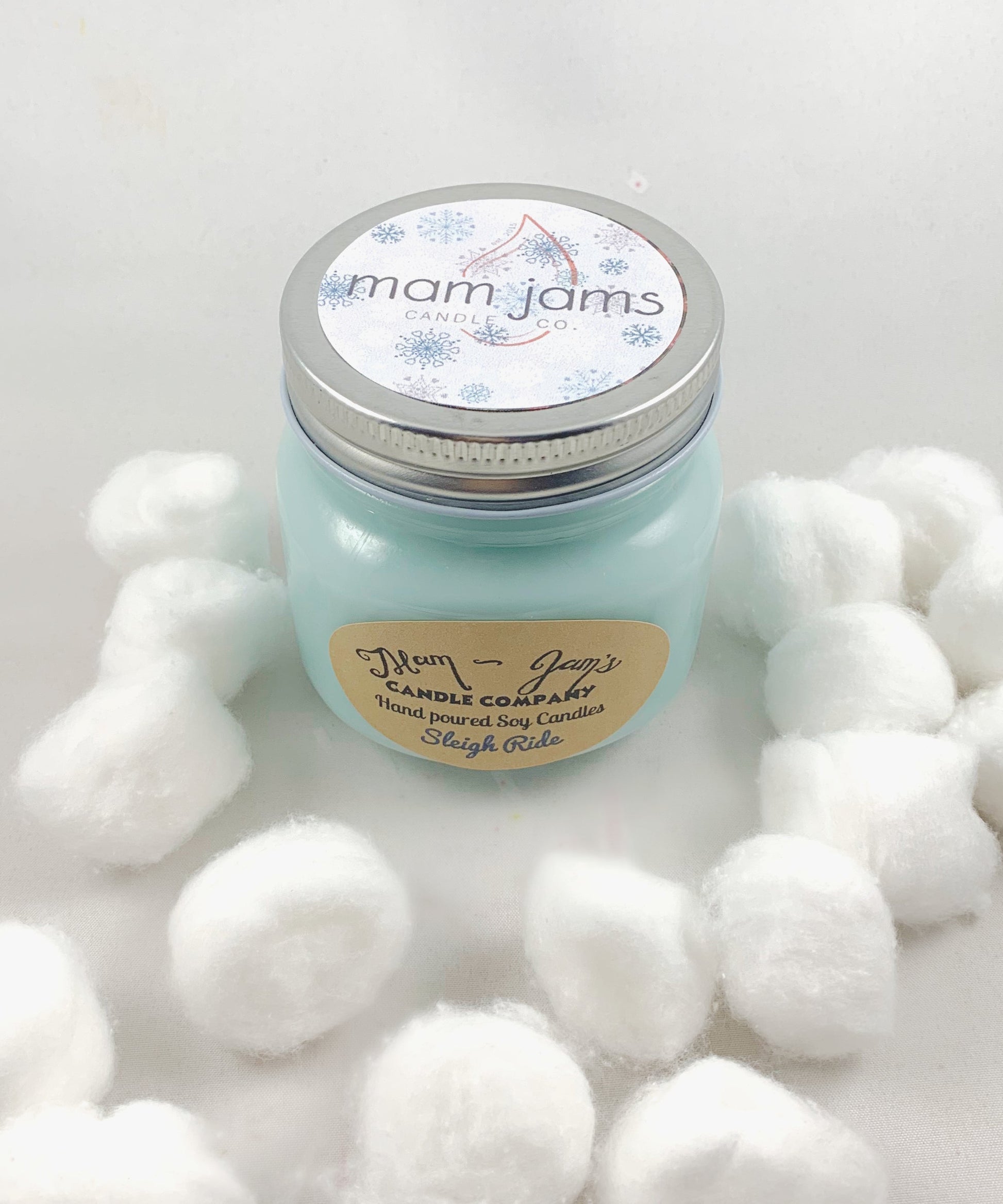 Sleigh Ride Soy Candle – Cozy & Festive Holiday Scent | Mam Jam’s - Korvel