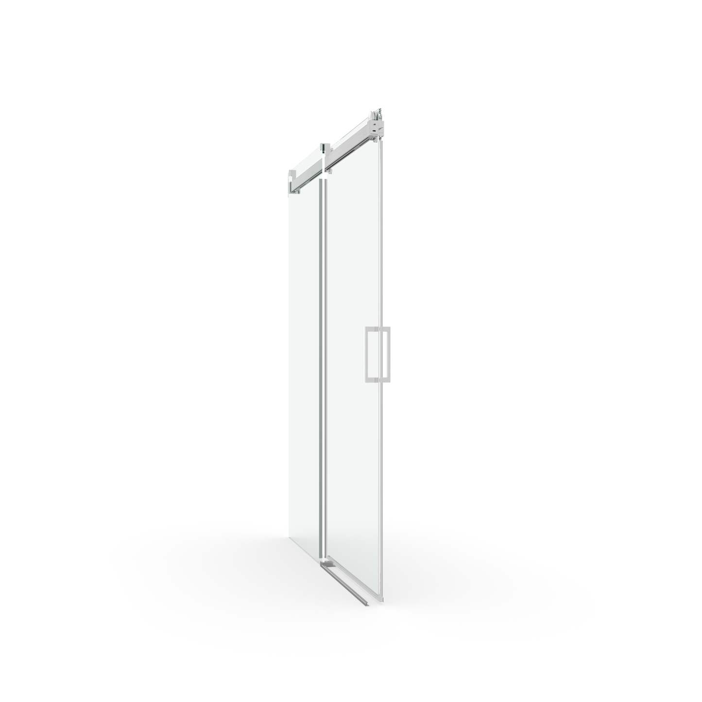 68 to 72 inches wide x 76 inches high frameless soft closing shower door 3/8 inches (10mm) thick brushed nickel solid glass 22D0 - Korvel