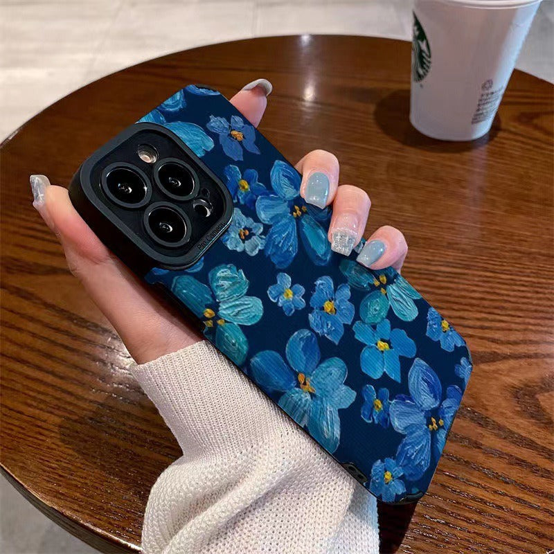 Suitable for Blue Camellia 11pro Apple 14 Phone Case 13 Female iPhone 12 Suitable for 6s/8plus Soft Case - Korvel
