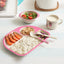 5pcs/set Baby Dinnerware Bamboo Fiber Children Tableware Set Plate Dishes Bowl With Spoon Cartoon Feeding Set Food Container - Korvel