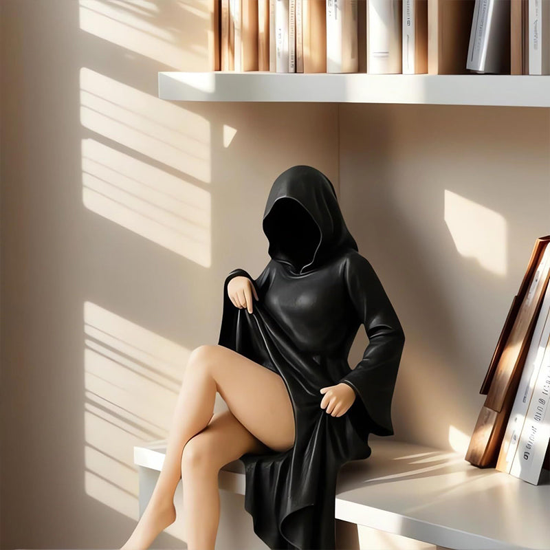 Estatua Femenina Sentada de Halloween para Decoración del Hogar