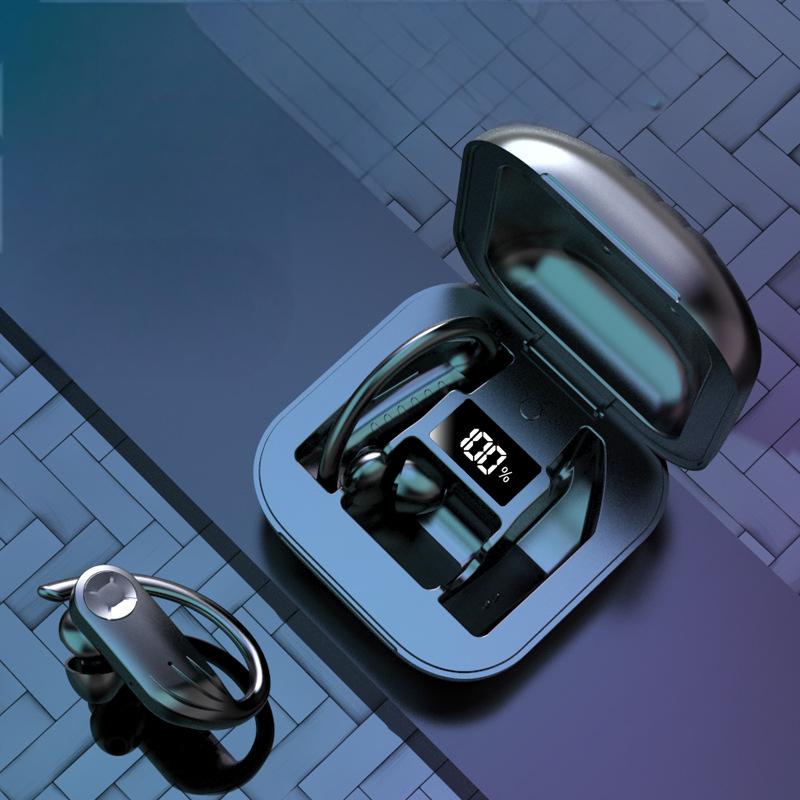 B1 TWS Bluetooth Earphones 5.0 Sports Sweatproof Hanging Ear with LED Digital Wireless Earphones Private Model - Korvel