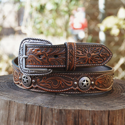Ariat Men's Silver Star Embellished Belt - Korvel