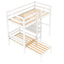 Convertible Loft Bed with L-Shape Desk, Twin Bunk Bed with Shelves and Ladder White - Korvel