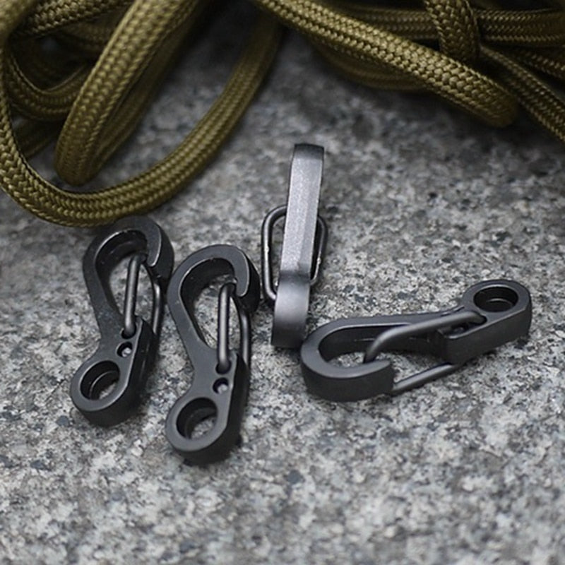 10 Pcs Equipment Survival EDC Paracord Carabiner Snap Mini SF Spring Clip Camping Hiking Hook Backpack Tactical Buckle Clip - Korvel