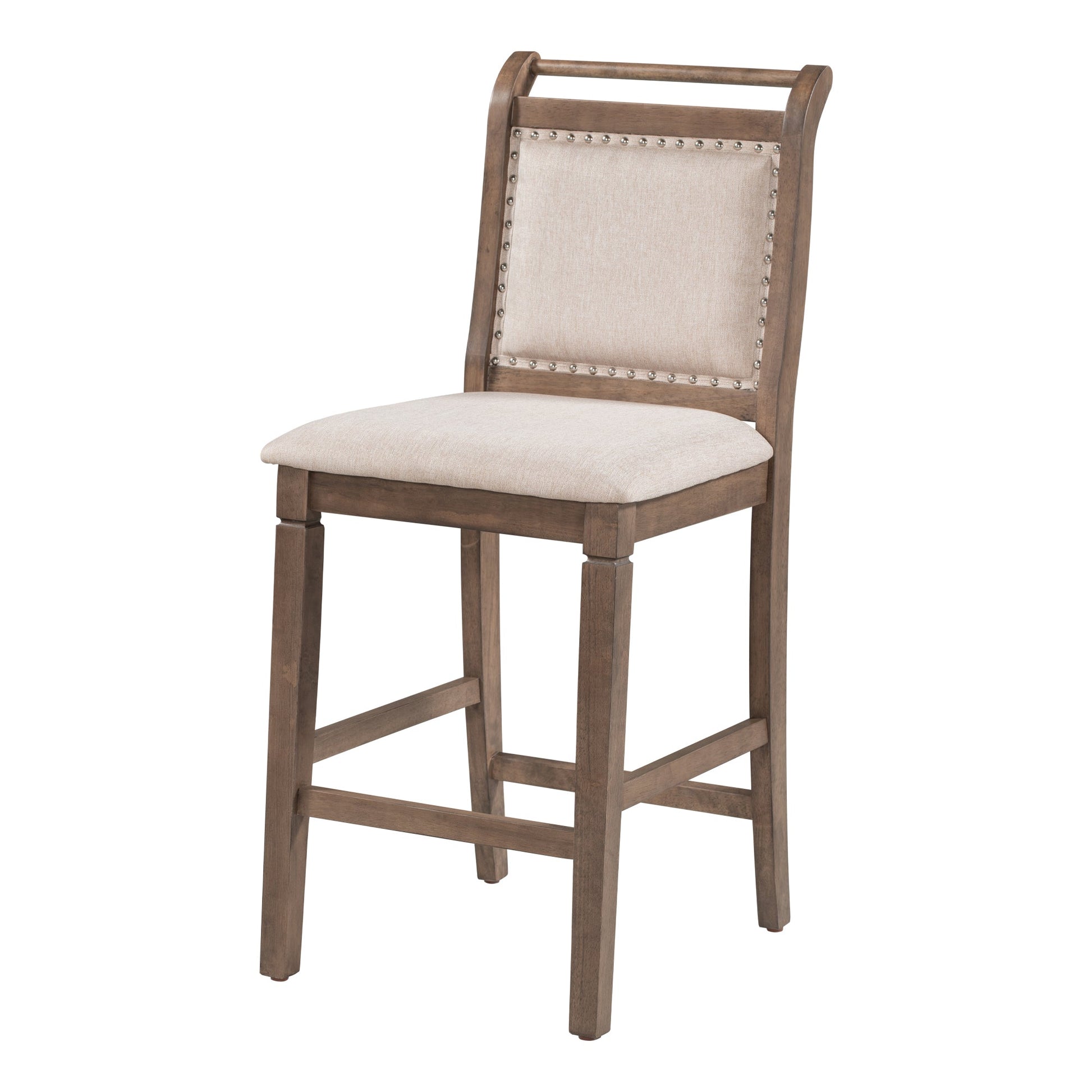 TOPMAX 3-Piece Wood Counter Height Drop Leaf Dining Table Set with 2 Upholstered Dining Chairs for Small Place, Brown - Korvel
