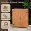 Potting Bench with Storage Cabinet and Metal Table Top for Outdoor Patio,Outdoor Work Station Table - Korvel