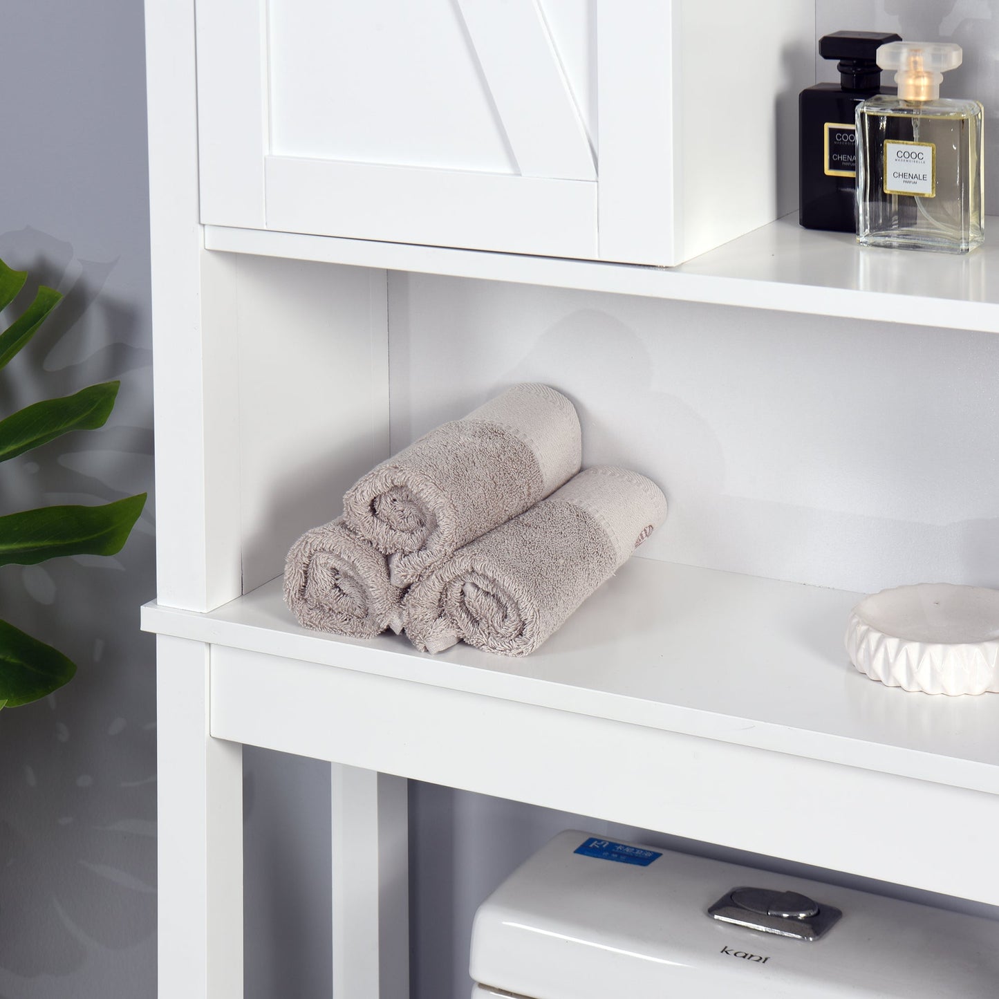Elegant Over-the-Toilet Storage Cabinet with Adjustable Shelves