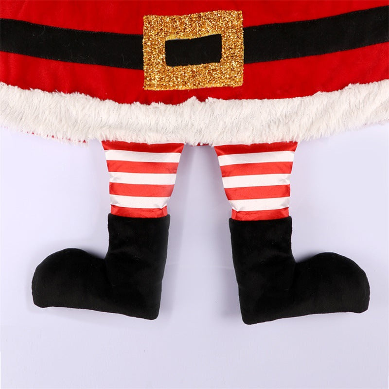 New Christmas Tree Skirt Christmas Party Decoration Santa Claus Feet Christmas Tree Base Apron - Korvel