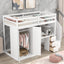 Elegant Twin Size Loft Bed with Wardrobe and Desk in White