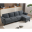 Convertible Sectional Sofa with Storage,L-shaped sofa Modern Linen Fabric Sectional Couches for Living Room,Gray - Korvel