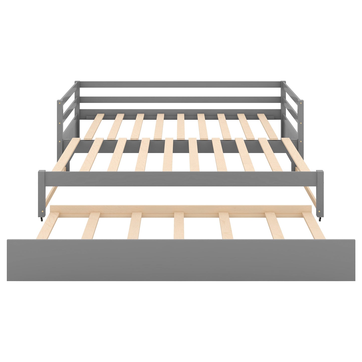 Twin or Double Twin Daybed with Trundle Gray - Korvel