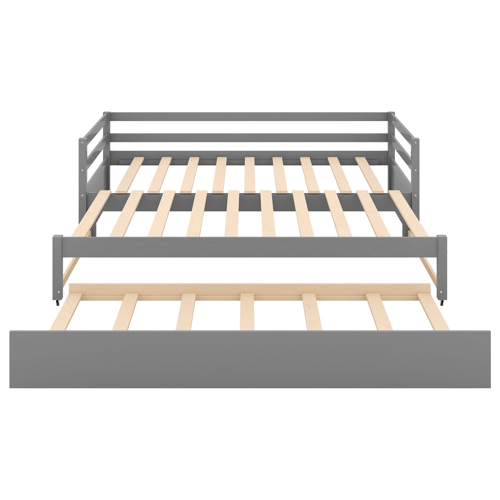Twin or Double Twin Daybed with Trundle Gray - Korvel
