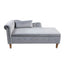 Chaise longue en velours gris avec rangement et coussin