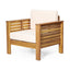 ( Set of 2) Outdoor Acacia Wood Club Chairs with Cushions, Teak+Beige, 27.75"D x 32"W x 27.75"H - Korvel