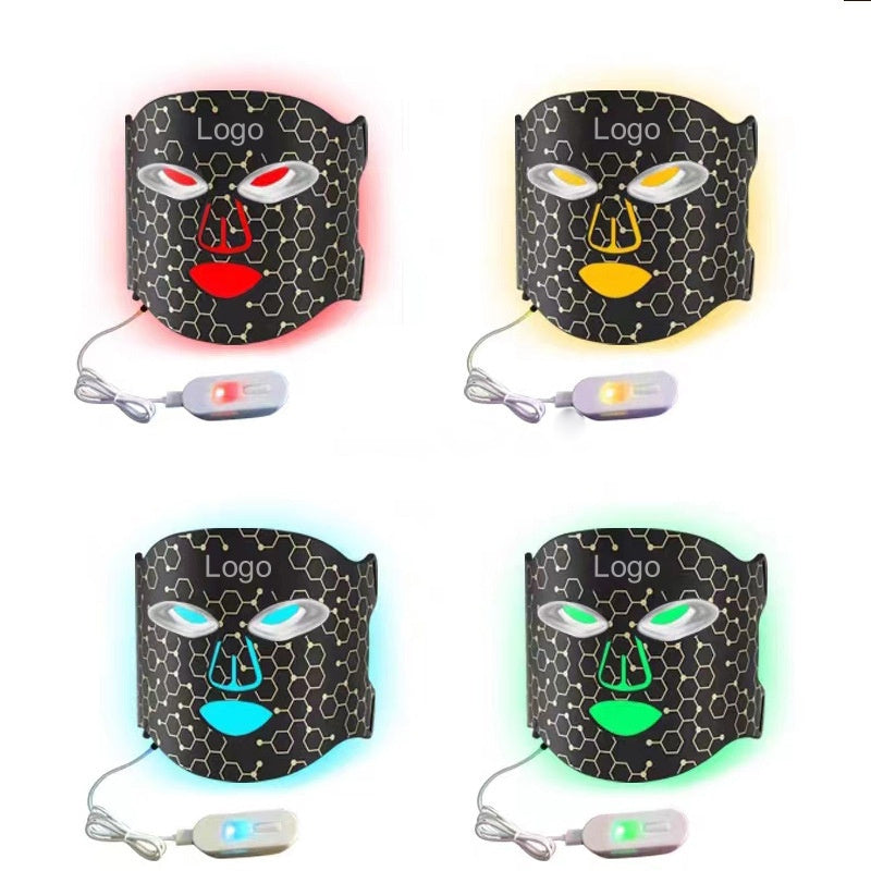 Food grade silicone beauty mask with LED photons home use beauty equipment 7 colors led face mask - Korvel