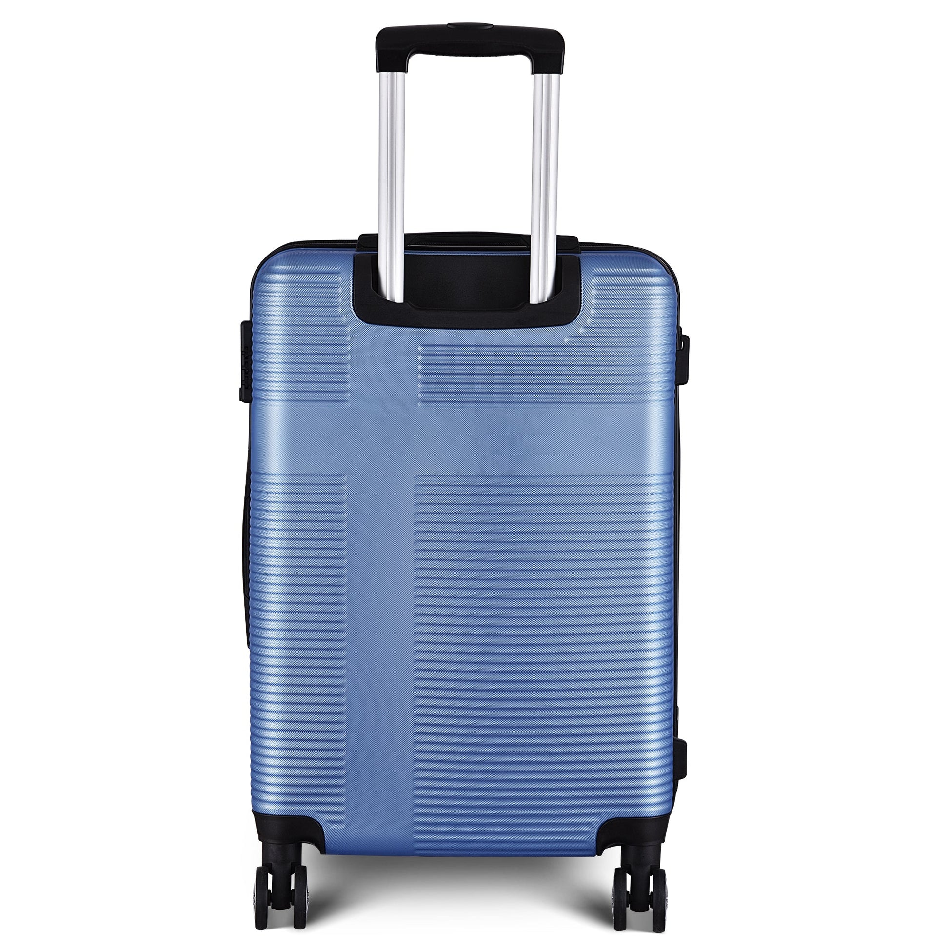 3 Piece Luggage with TSA Lock ABS, Durable Luggage Set, Spinner Wheels Cross Stripe Luggage Sets 20in/24in /28in Light Blue - Korvel