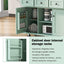 Kitchen trolley, cabinet door internal storage rack with storage cabinet and 3 dining room drawers, mint green - Korvel