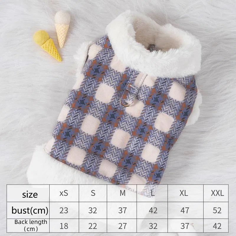 Dog clothing with warmth and plush that can be pulled vest teddy bear small dog cat pet clothing - Korvel