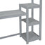 House-shaped Wooden writing Desk,Kids study Table,Bookshelf & Toy Storage,Grey - Korvel