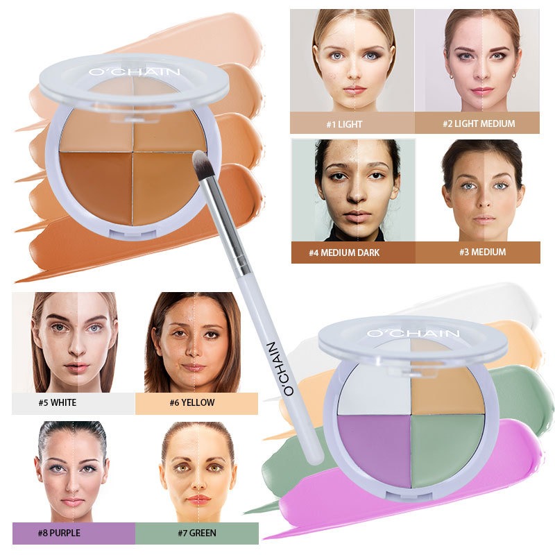 O'CHAINFour-color concealer set to cover spots, acne, dark circles, tear trough concealer - Korvel