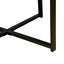 Mesa de café octagonal de madera marrón antigua con patas de metal