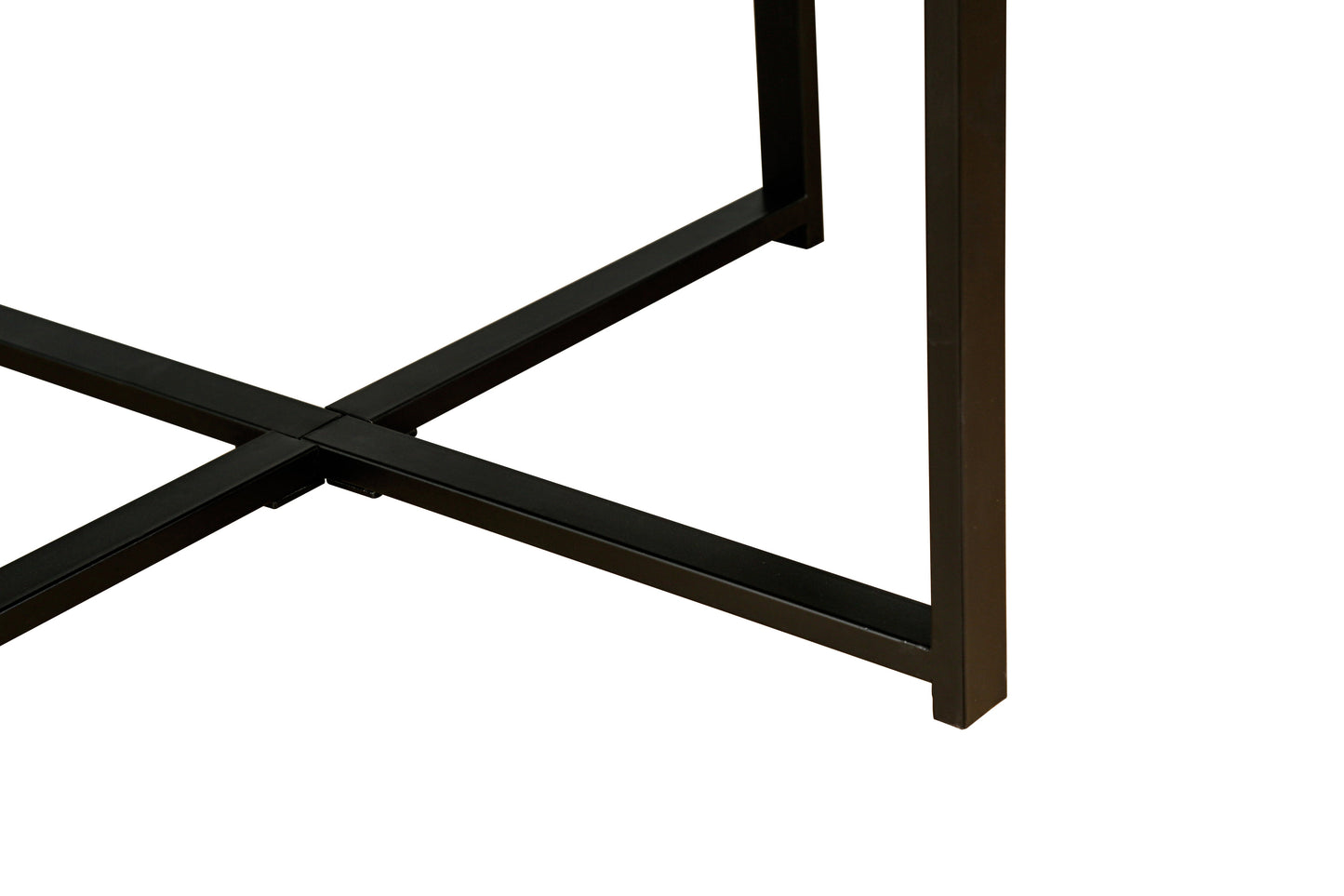 Mesa de café octagonal de madera marrón antigua con patas de metal
