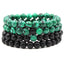 8mm matte black frosted stone malachite couple bracelet - Korvel