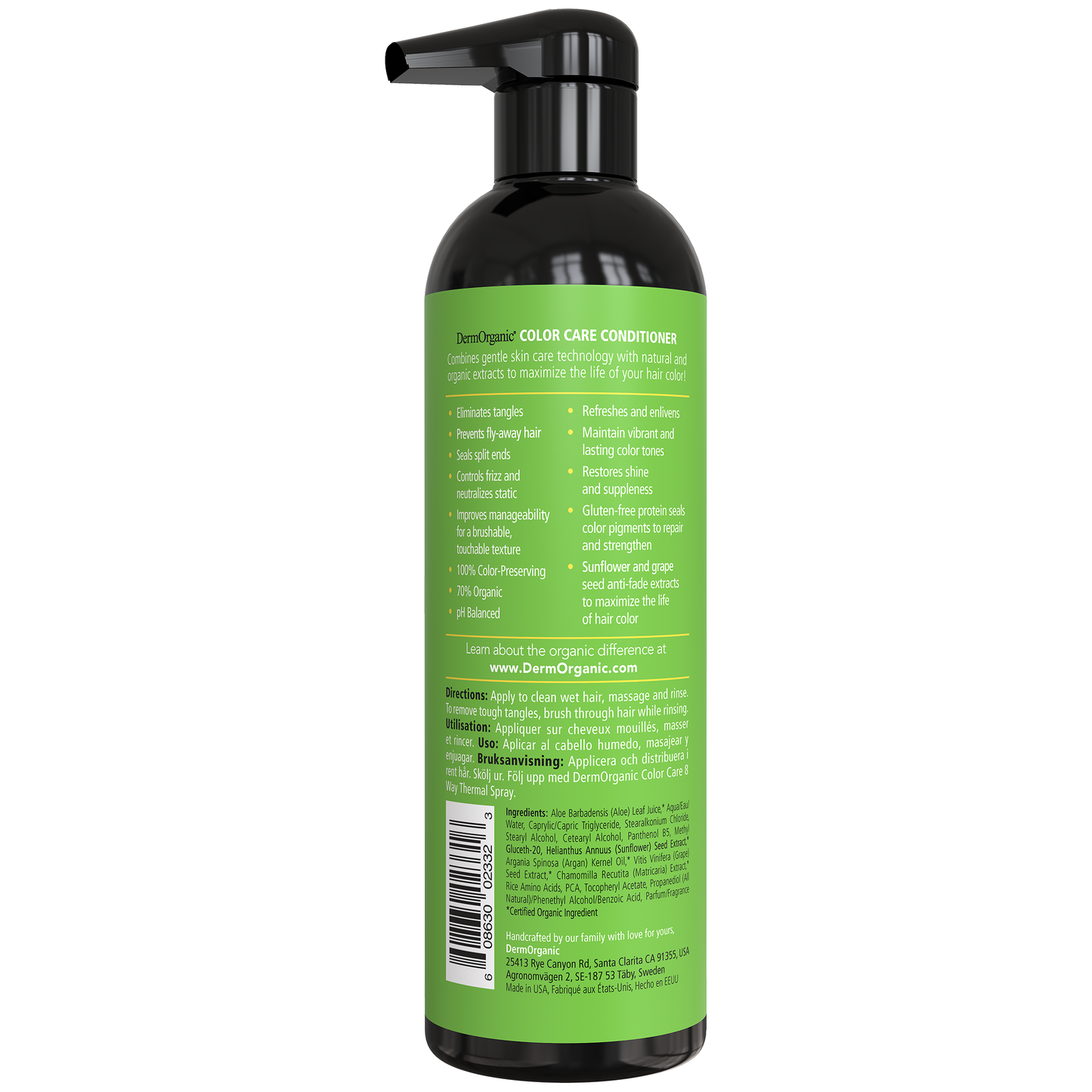 Acondicionador DermOrganic Sin Sulfatos para Cuidado del Color, 17 oz.