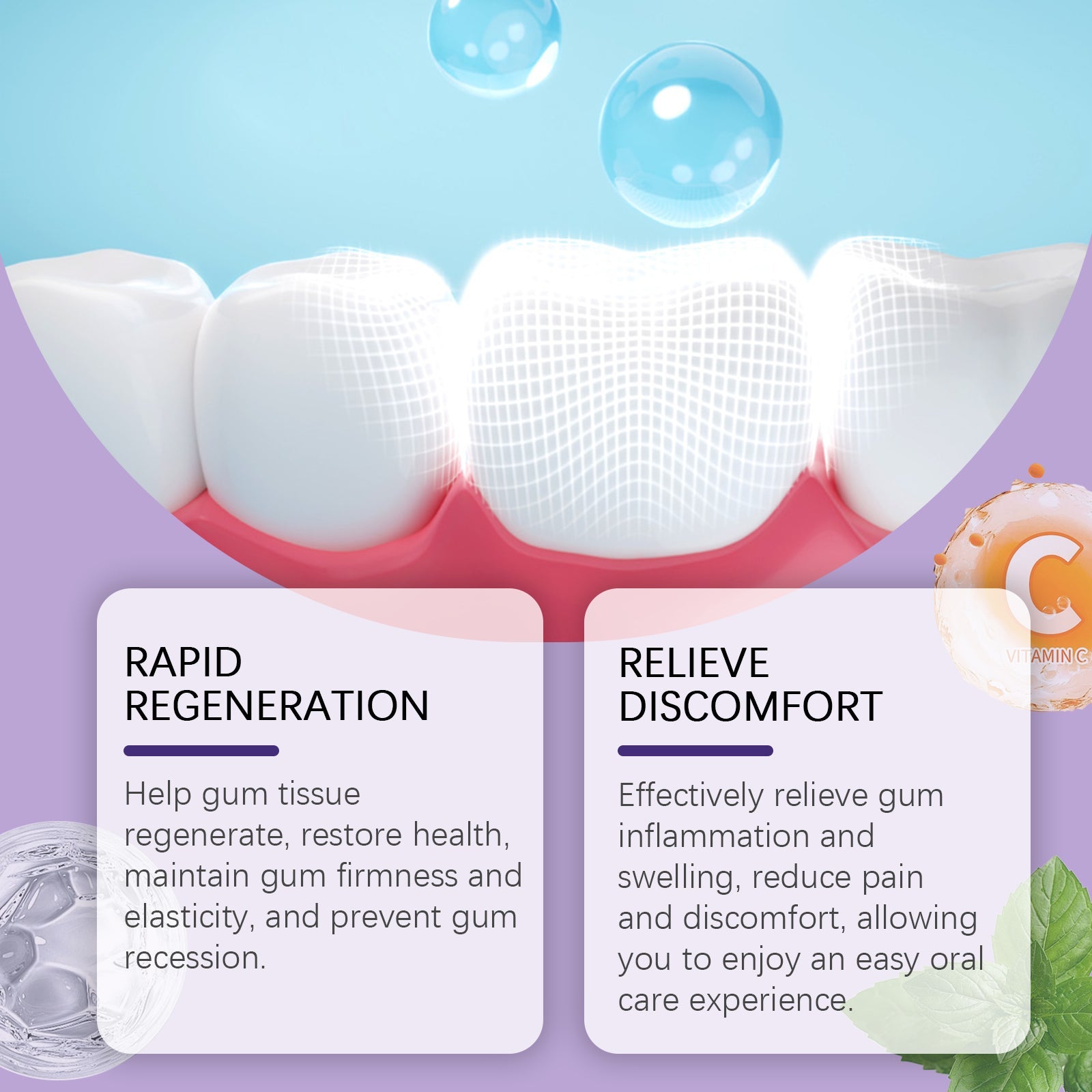 Purple Gum Care Gel Deep Cleans Stains And Gently Protects Gums For Dental Care - Korvel