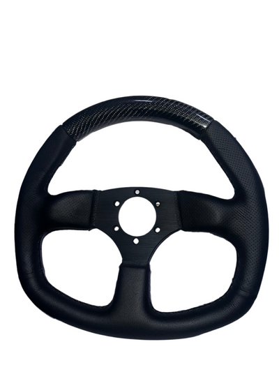 Premium Racing Carbon Steering Wheel with Flat Bottom Design