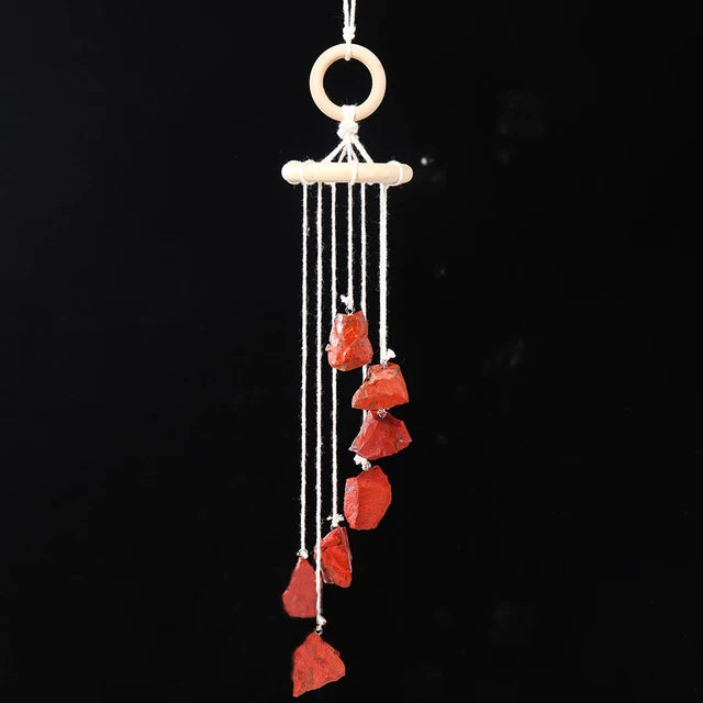 Juego de Campanas de Viento de Cristal Natural Hecho a Mano para Decoración del Hogar