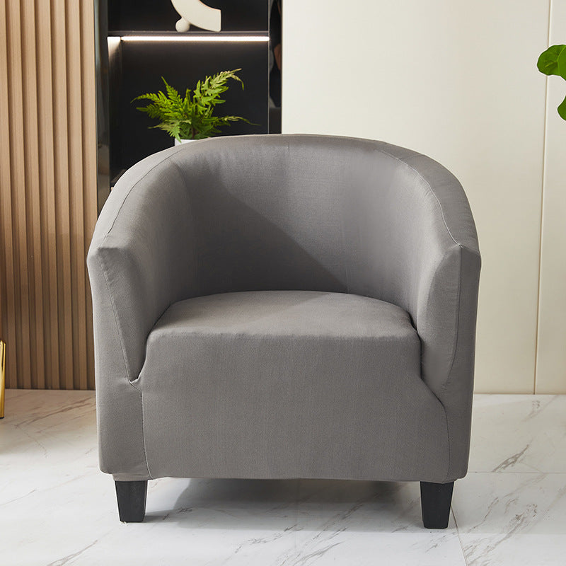 Elastic solid color semi-circular sofa cover, internet cafe, sand caf é, hotel leisure booth, all inclusive, single sofa chair cover - Korvel