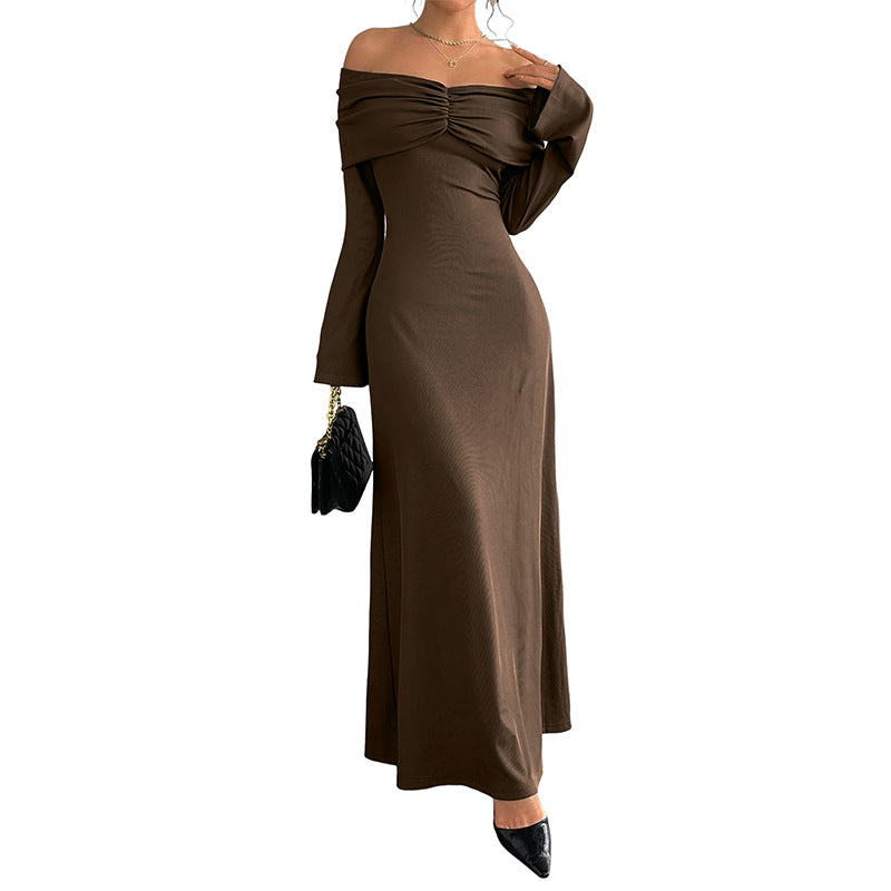 Elegant One-Shoulder Fitted Long Dress for Women
